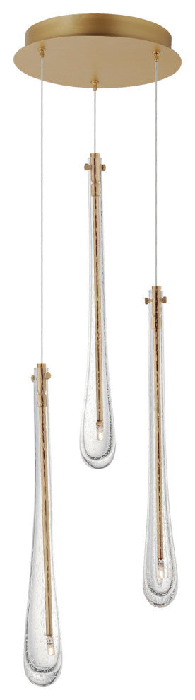 ET2 E24213-118 Stillo 3 Light 10"W LED Suspension Multi Light - Gold