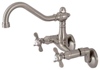 KS3228BEX 6" Adjustable Center Wall Mount Kitchen Faucet, Brushed Nickel
