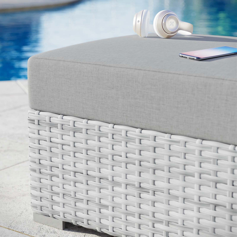 Convene Outdoor Patio Ottoman Light Gray Gray