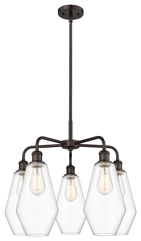 Cindyrella 5-Light 25" Stem Chandelier, Oil Rubbed Bronze, Clear Shade