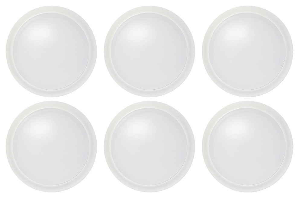 10 inch - LED Disk Light - 3000K - 6 Unit Contractor Pack - White Finish