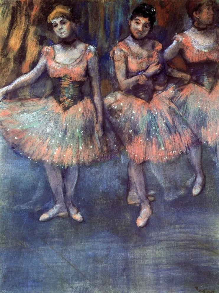 Edgar Degas Three Dancers before Exercise, 21"x28" Wall Decal