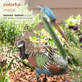Alpine Crane Stake Statue, 40" Tall