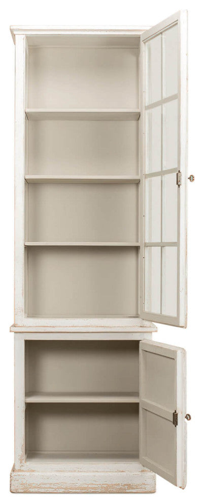 Antiqued White Rustic Bookcase
