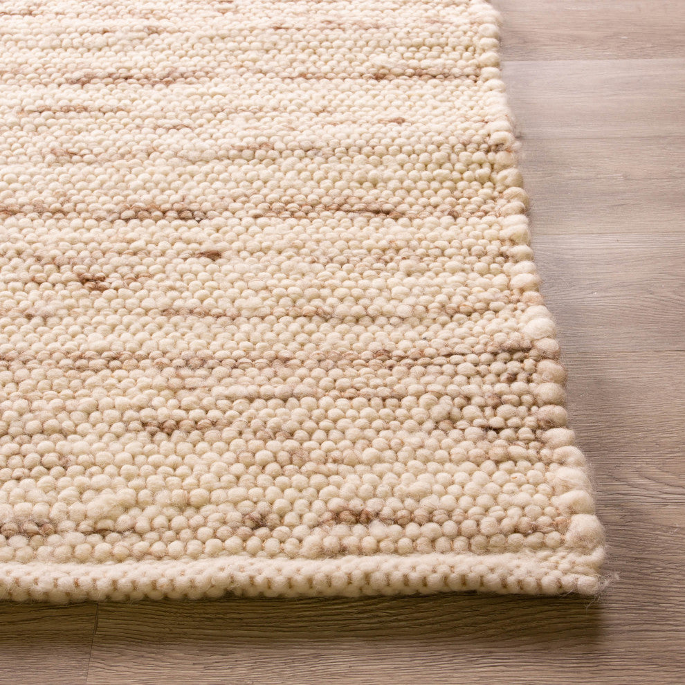 Casual Wool Rug Natural Ivory 7' x 9'Elements BERB-01