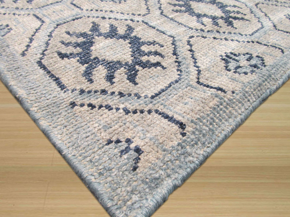 Blue Transitional Geometric Kotan Area Rug