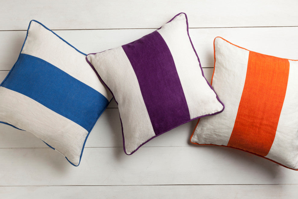 Surya Linen Stripe LS-001 22" x 22" Pillow Kit