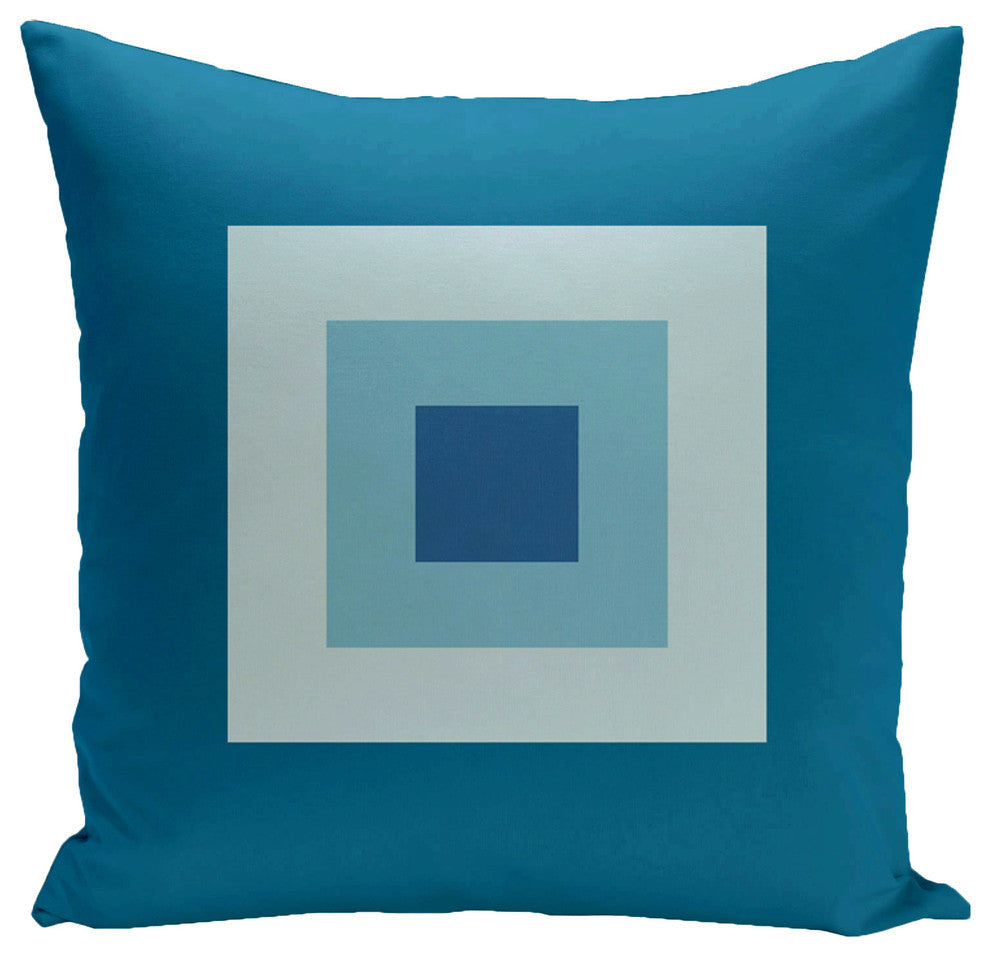 Geometric Decorative Pillow, Peacock, 16"x16"