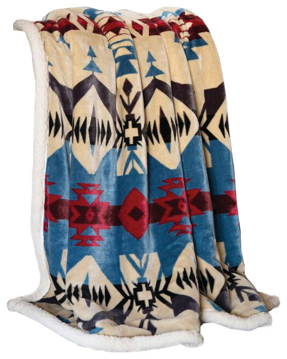 Blue River Southwestern Extra Plush Sherpa Throw Blanket