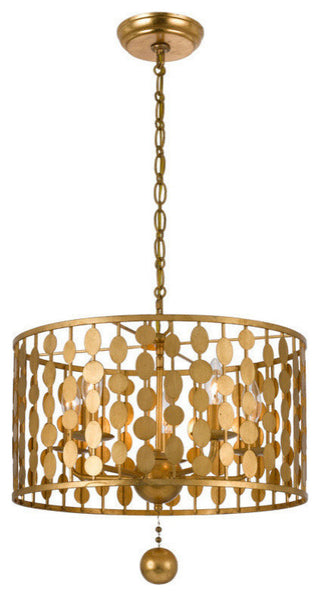 Crystorama 545-GA, 5-Light Chandelier, Antique Gold