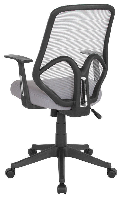Salerno Series High Back Mesh Chair With Arms, Light Gray