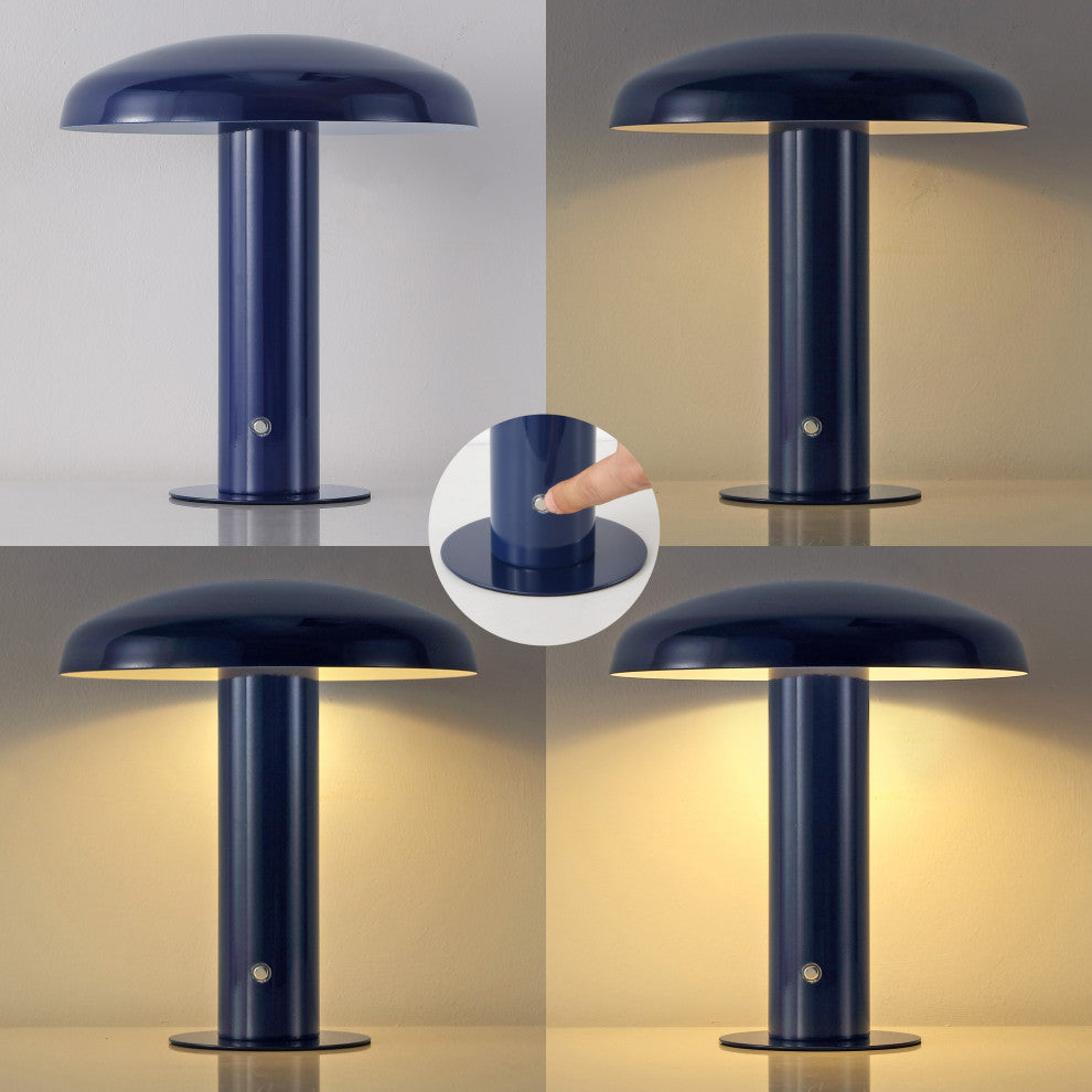 Bohemian Rechargeable/Cordless Iron Dimmable Integrated LED Mushroom Table Lamp