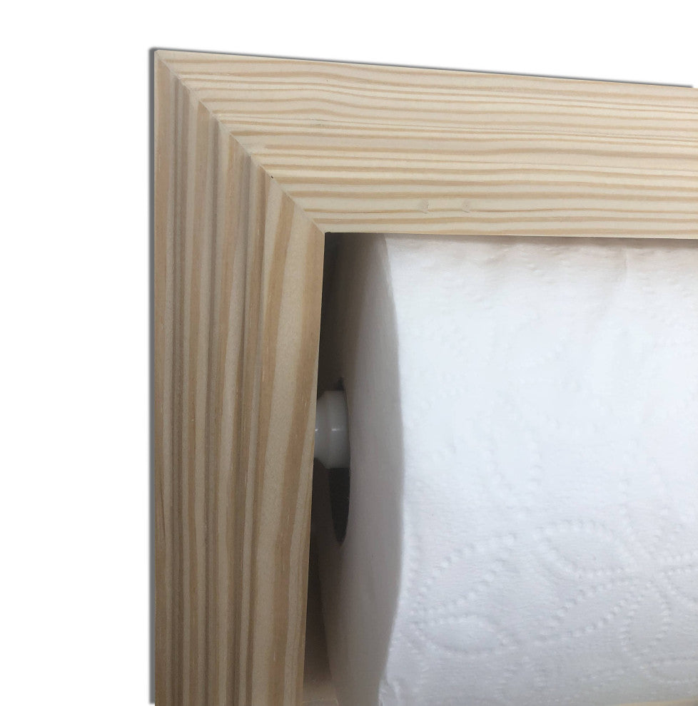 Hyacinth Wood Recessed Toilet Paper Holder With Storage 14x12.75, Unfinished