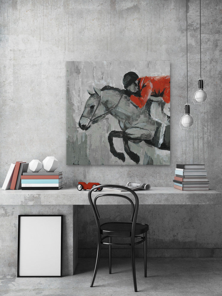 "Horseback Rider" Painting Print on Wrapped Canvas, 48"x48"