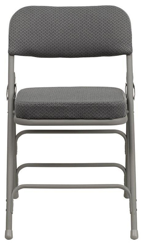 Metal Folding Chairs with Padded Seats | Set of 4 Gray Metal Folding Chairs