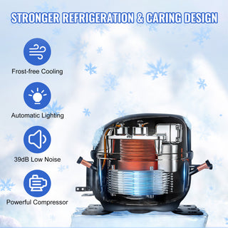 VEVOR Undercounter Refrigerator 24" Built-in 2 Drawer Refrigerator Fridge SUS