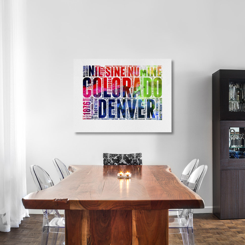 "Denver Watercolor Word Cloud" Fine Art Print
