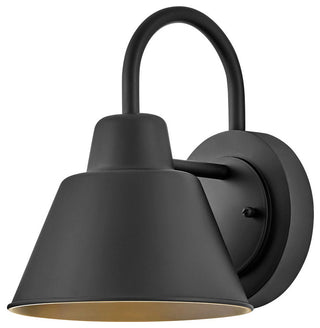 Lark Wes 10.5" Small Outdoor Gooseneck Barn Light, Black