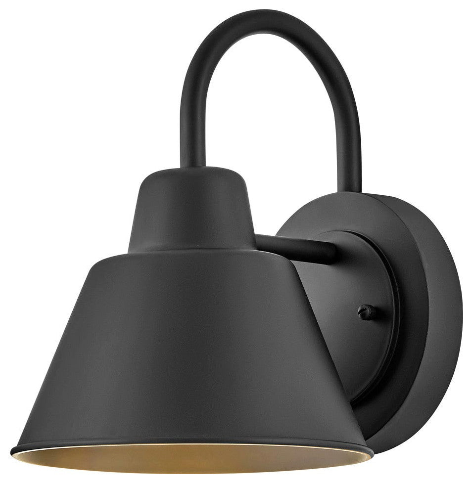 Lark Wes 10.5" Small Outdoor Gooseneck Barn Light, Black