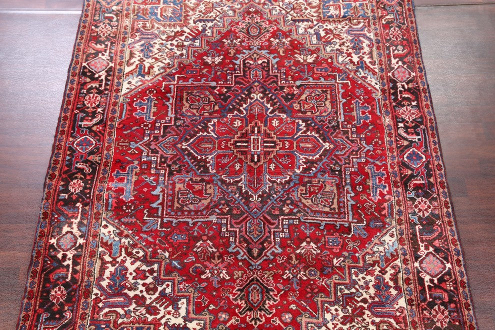 Consigned, Hand Made Persian Traditional Oriental Vintage Area Rug, Red, 8'x11'