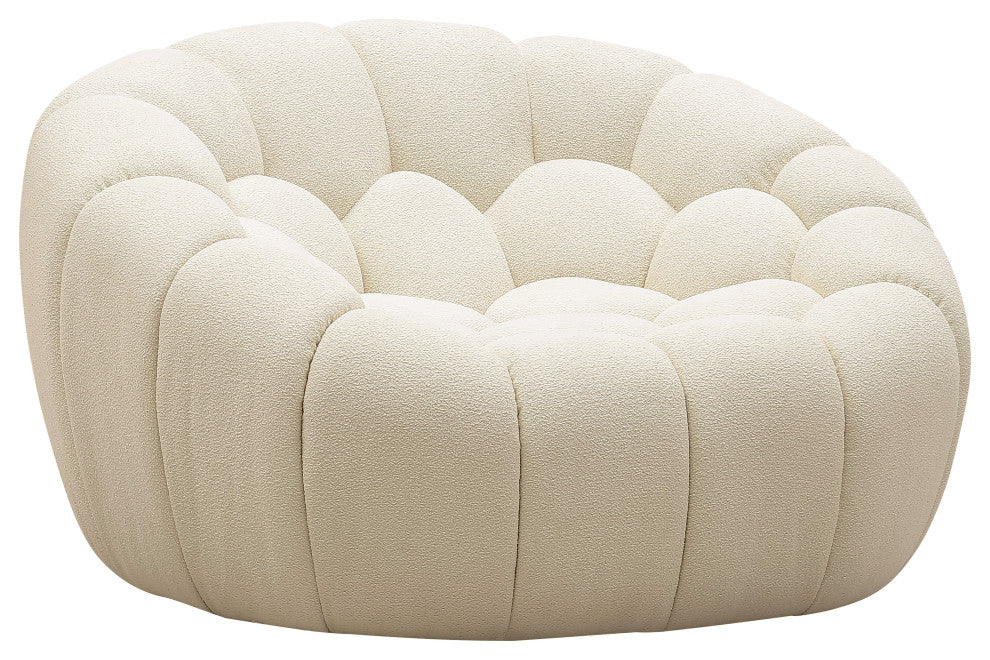 Divani Casa Yolonda Modern Curved Off-White Fabric Chair