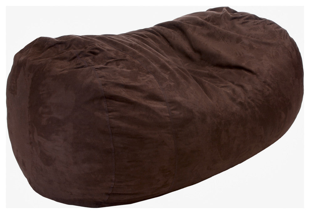 Wanda Traditional 8 Foot Suede Bean Bag, Cover Only, French Roast Brown
