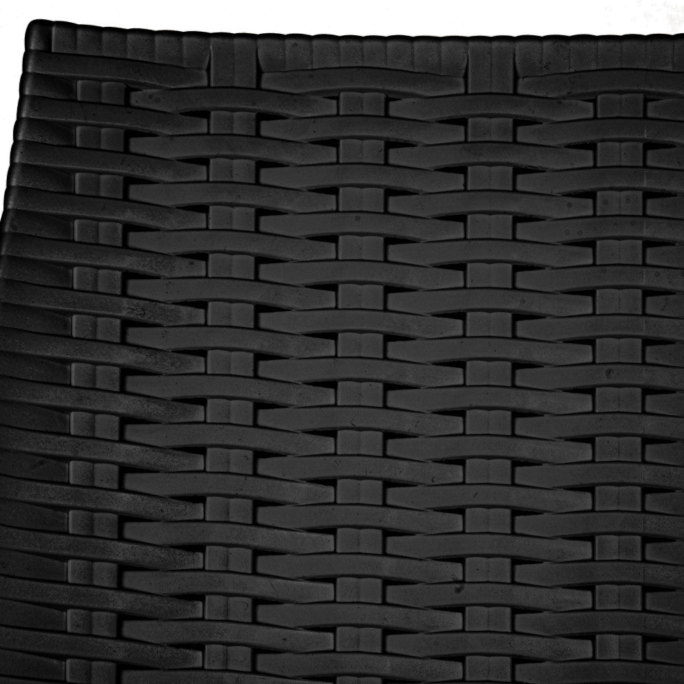 LeisureMod Kent Weave Design 5-Piece Outdoor Patio Dining Set, Black