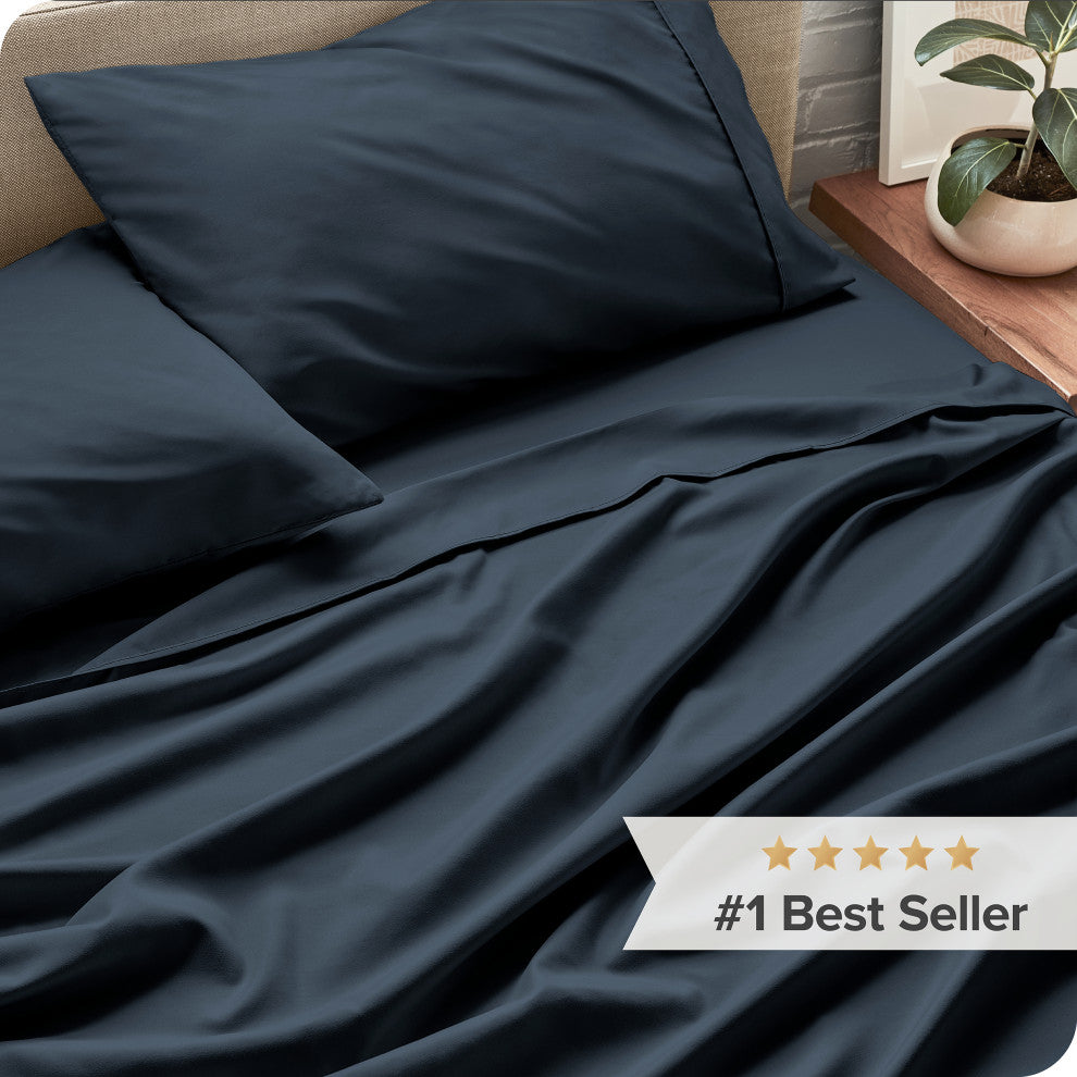 1800 Microfiber Sheet Set, Midnight Blue, Split King