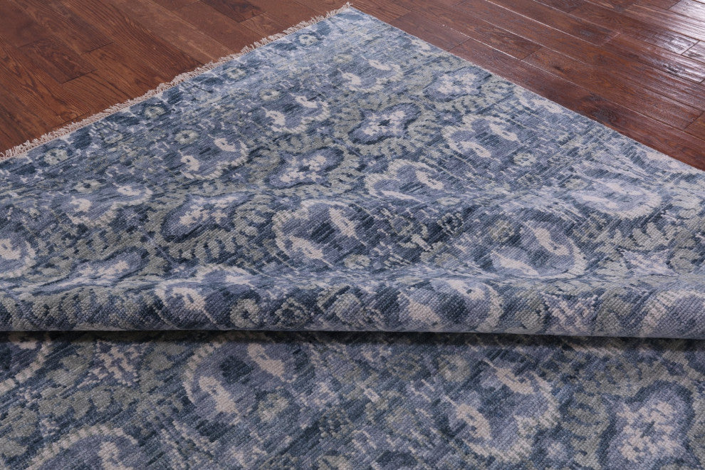 Ikat Hand Knotted Wool Rug 7' 11" X 9' 10" Q8607