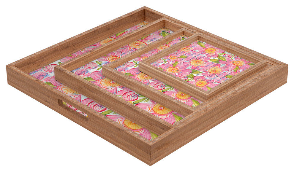 Deny Designs Cori Dantini Pinky Blooms Square Tray
