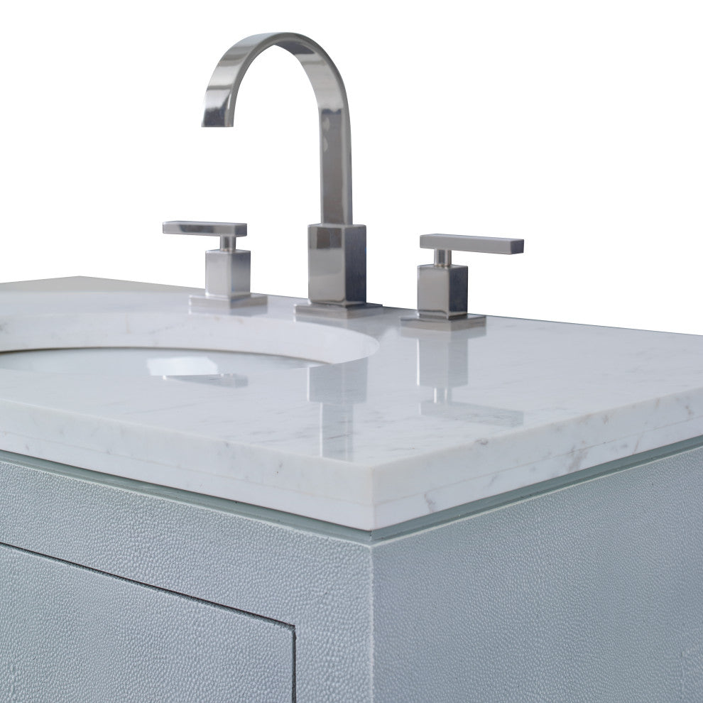 Ambella Home Collection Shagreen Sink Chest, Polar Blue