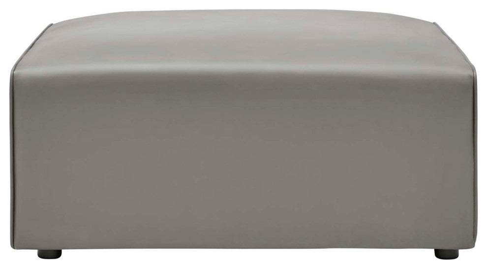 Sectional Sofa Set, Faux Vegan Leather, Gray, Modern, Lounge Hospitality