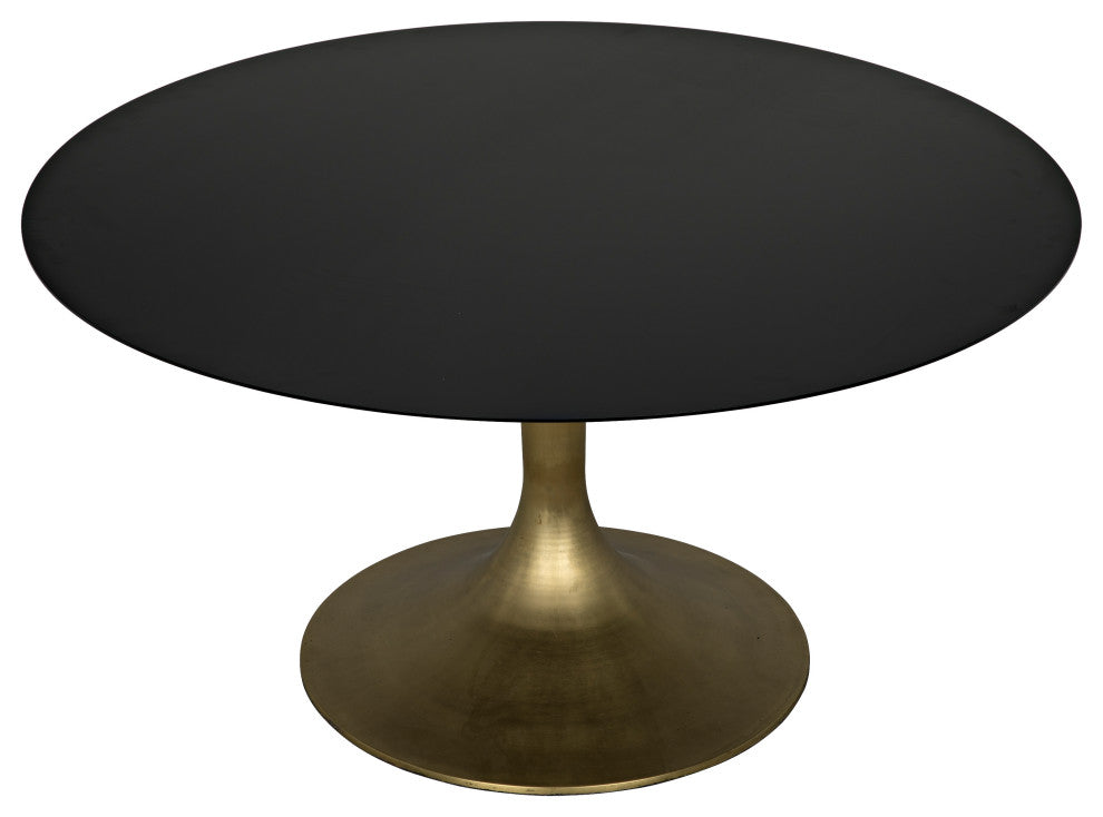 NOIR Furniture - Herno Table in Metal w/Brass Finished Base - GTAB541MB