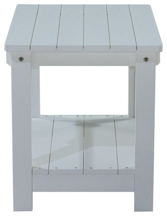 Orlando Plastic Wood End Table, White