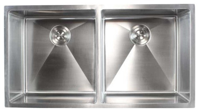 Stainless Steel Undermount 50/50 Double Bowl Kitchen Sink - 16 Gauge, Brushed St