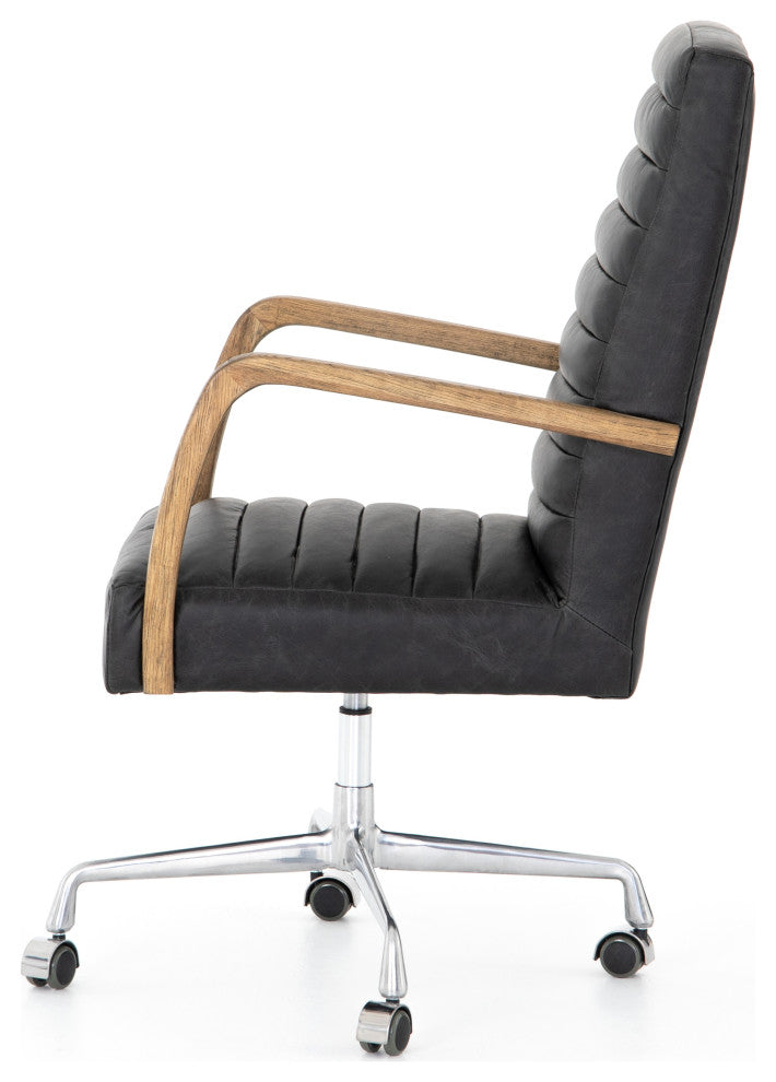 Bryson Channeled Desk Chair-Smoke