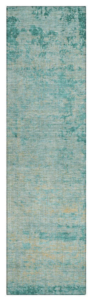 Machine Washable Indoor/Outdoor Chantille ACN1901 Teal 2'3" x 7'6" Runner Rug