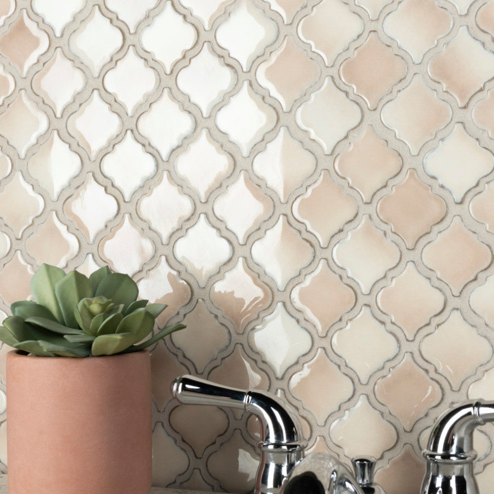 Hudson Tangier Mosaic Floor and Wall Tile, Truffle
