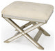 Mirrored X Frame Vanity Stool