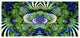 Green Magical Fairy Pattern, Large Floral Canvas Art Print, 60"x28"