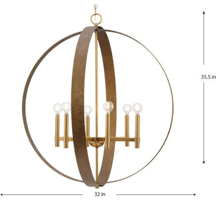 Allegheny Collection Six-Light Rustic Chandelier, Soft Gold