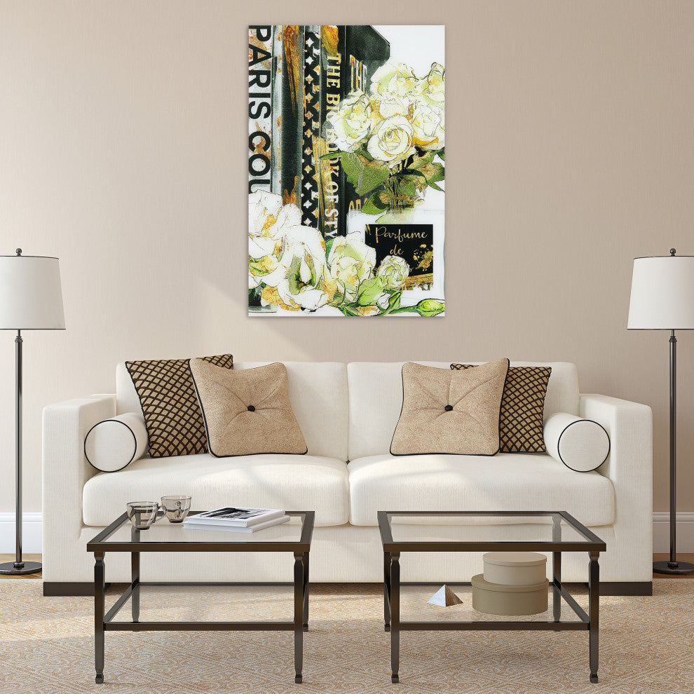 "Big Book of Style" Frameless Free Floating Tempered Glass Panel Graphic Art