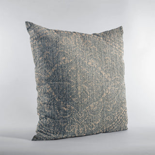 Plutus Blue Hidden Park Medallion Luxury Throw Pillow, 18"x18"