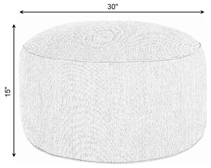 Mozaic Home Canvas Persimmon Indoor/Outdoor Round Bean Pouf 30x30x15"