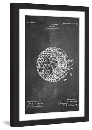 "Golf Ball 1902 Chalk" Framed Painting Print