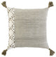 Ivory Taupe Accent Stitch Color Block Throw Pillow