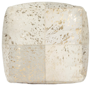 Butler Victorian Hair on Hide With Gold Spots Pouffe