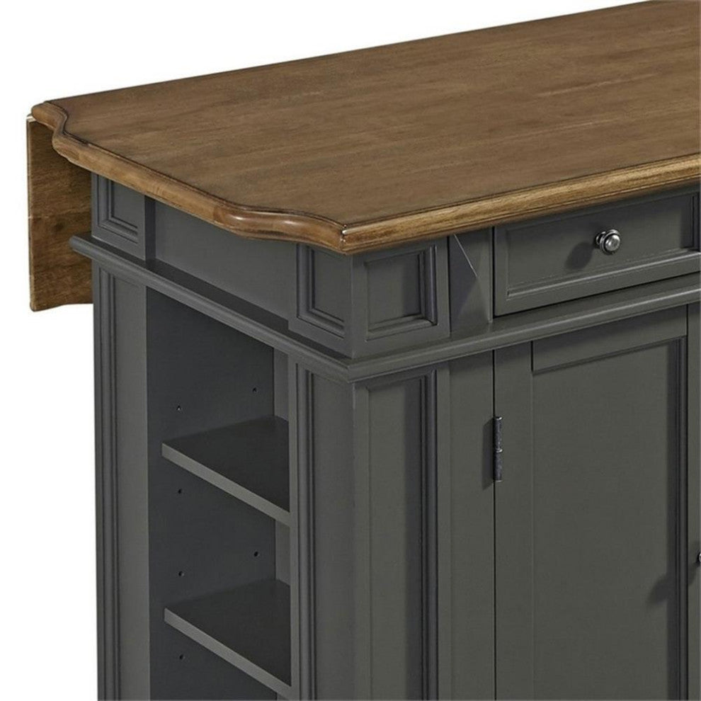 Homestyles Americana Wood Kitchen Island in Gray