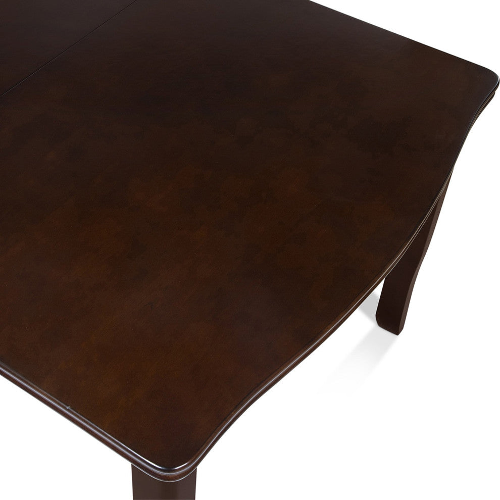 Expandable Dining Table in Espresso Finish, Seats 8 with Leaf Insert