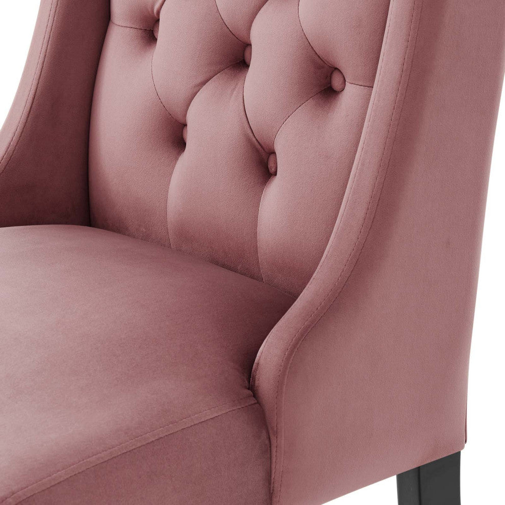 Side Dining Chair, Set of 2, Pink, Velvet, Modern, Cafe Bistro Hospitality